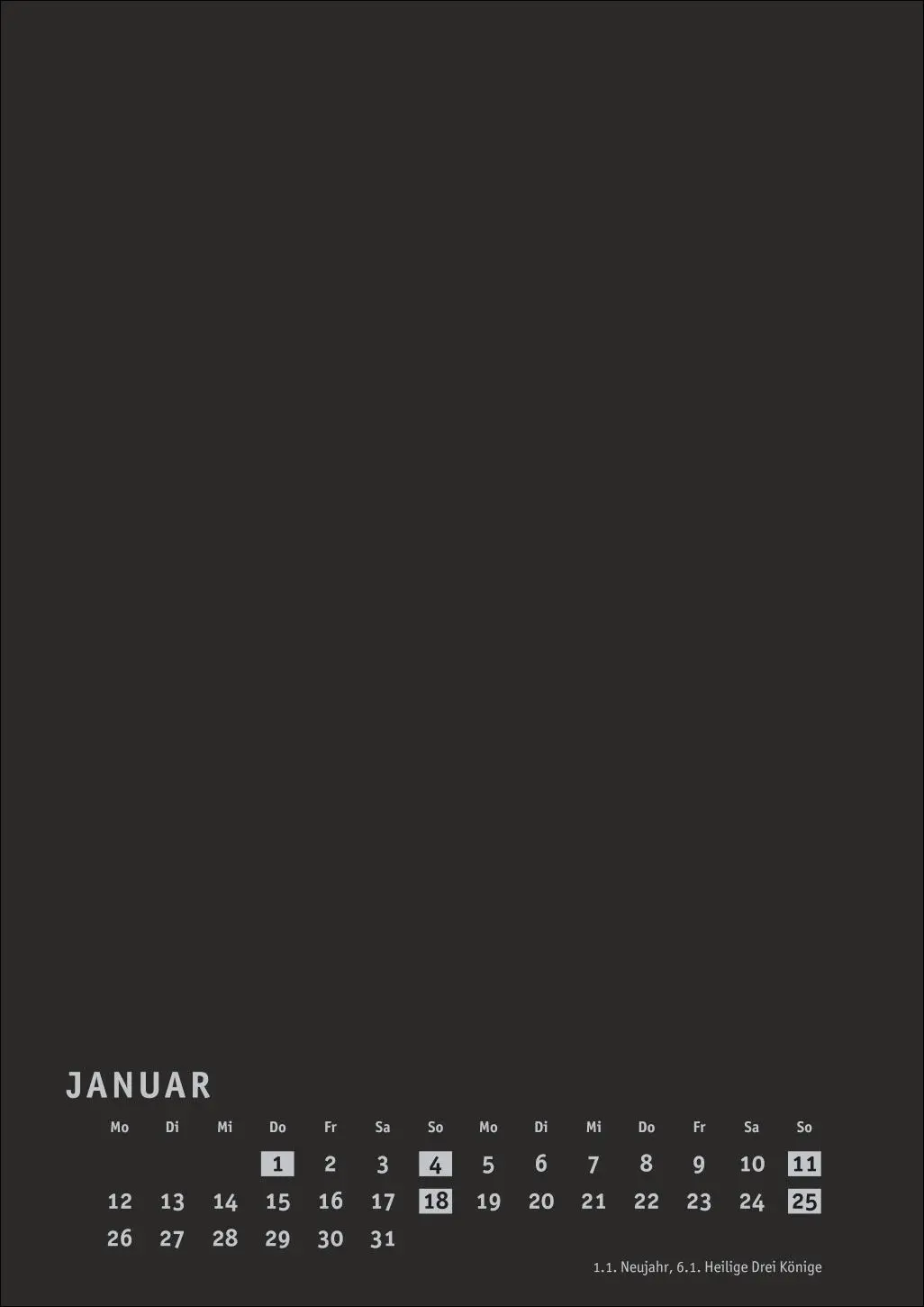 Bild: 9783756411443 | Premium-Bastelkalender schwarz A4 2026 | Heye | Kalender | 14 S.