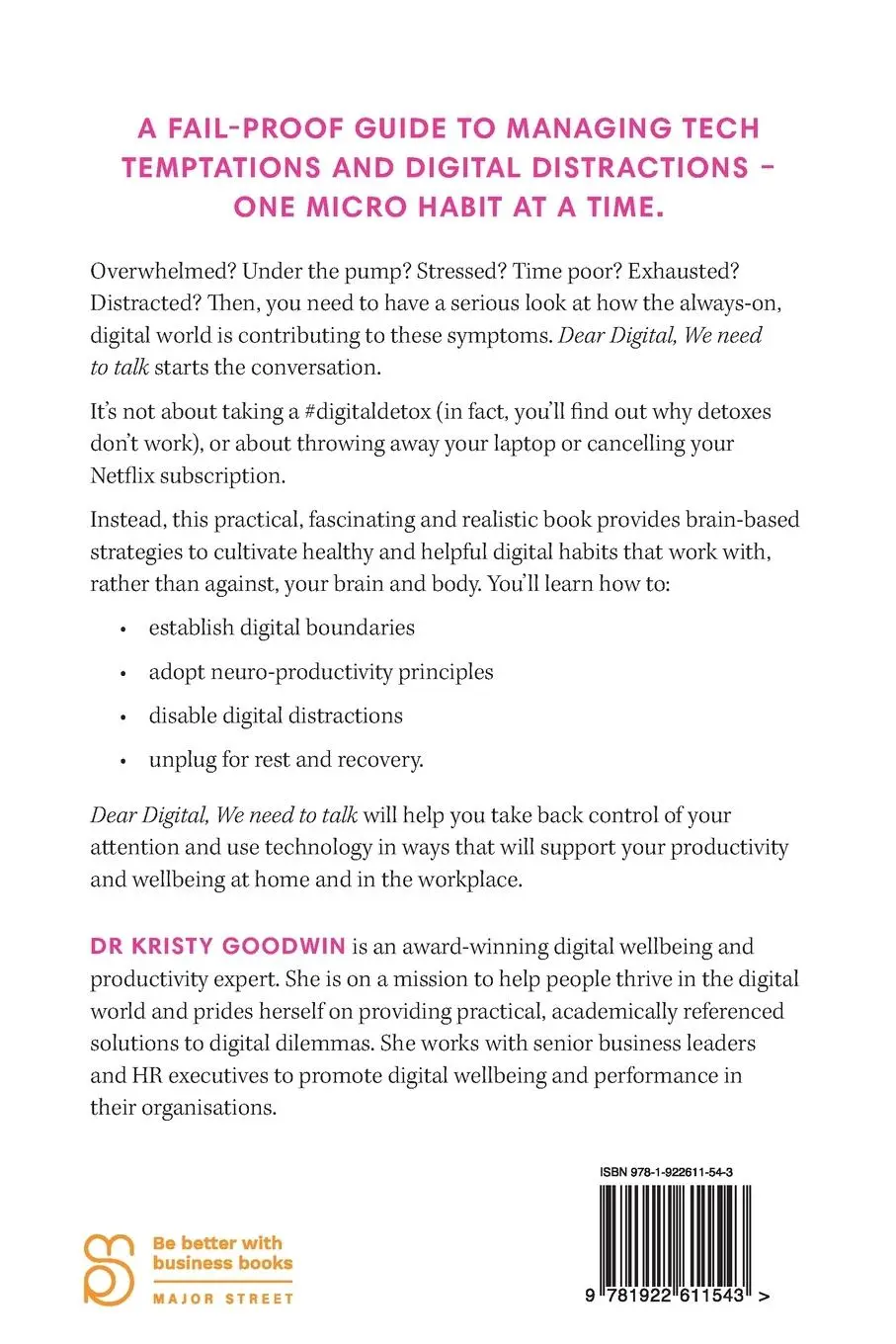 Rückseite: 9781922611543 | Dear Digital, We need to talk | Kristy Goodwin | Taschenbuch | 2023