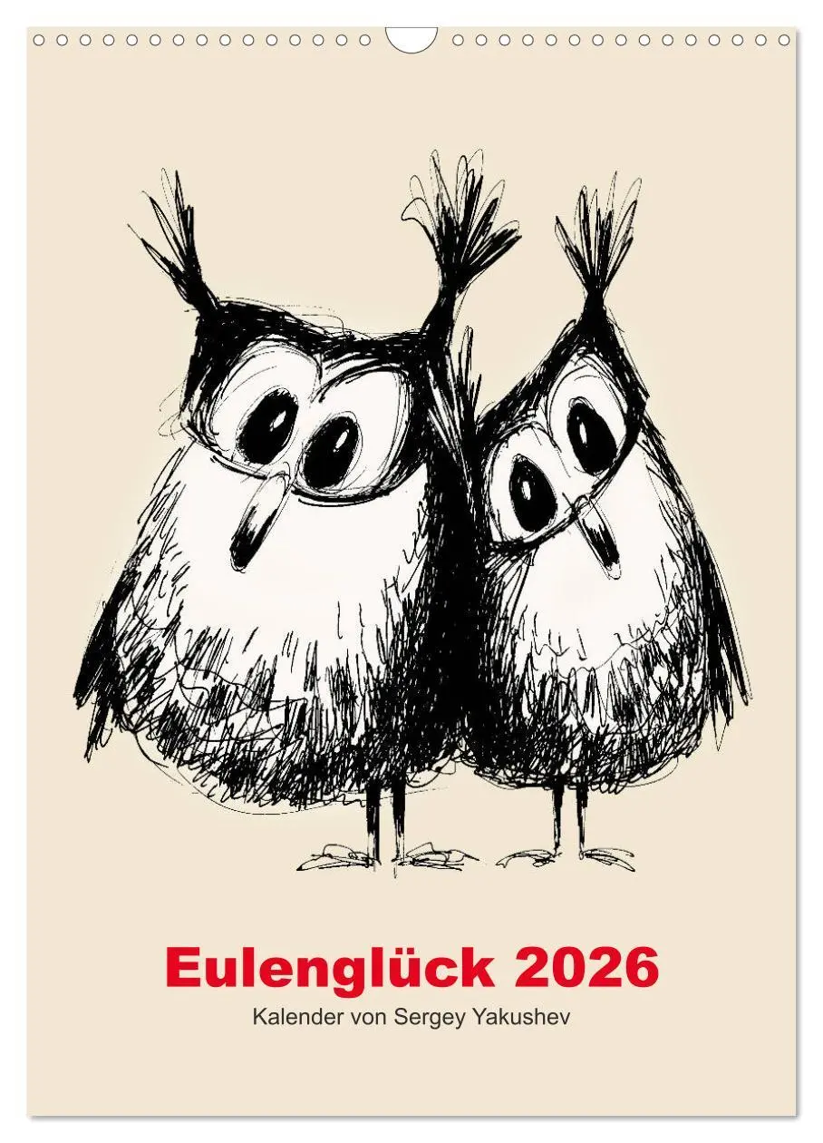 Cover: 9783516371543 | Eulenglück 2026 (Wandkalender 2026 DIN A3 hoch), CALVENDO...