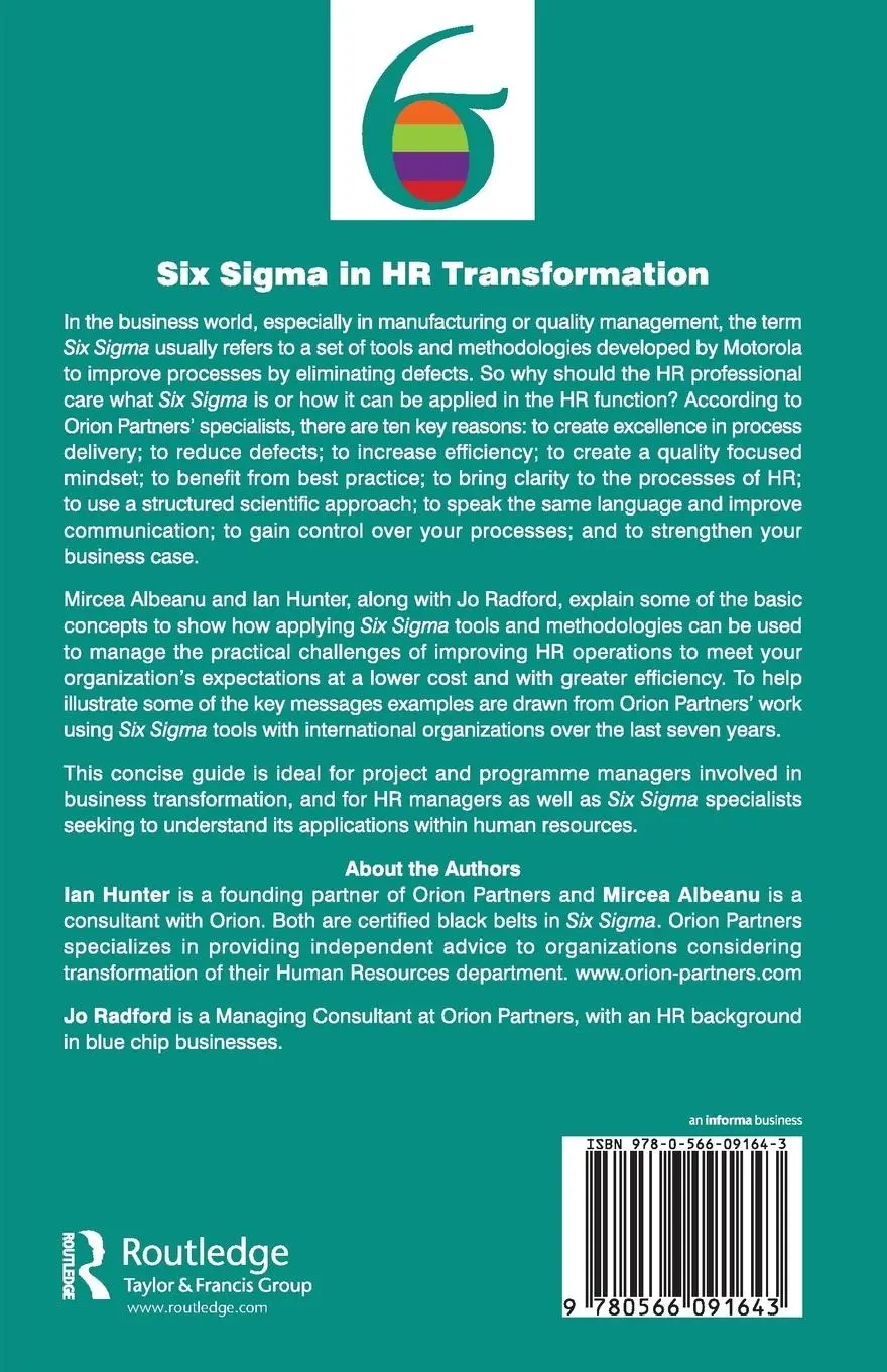 Rückseite: 9780566091643 | Six SIGMA in HR Transformation | Mircea Albeanu (u. a.) | Taschenbuch