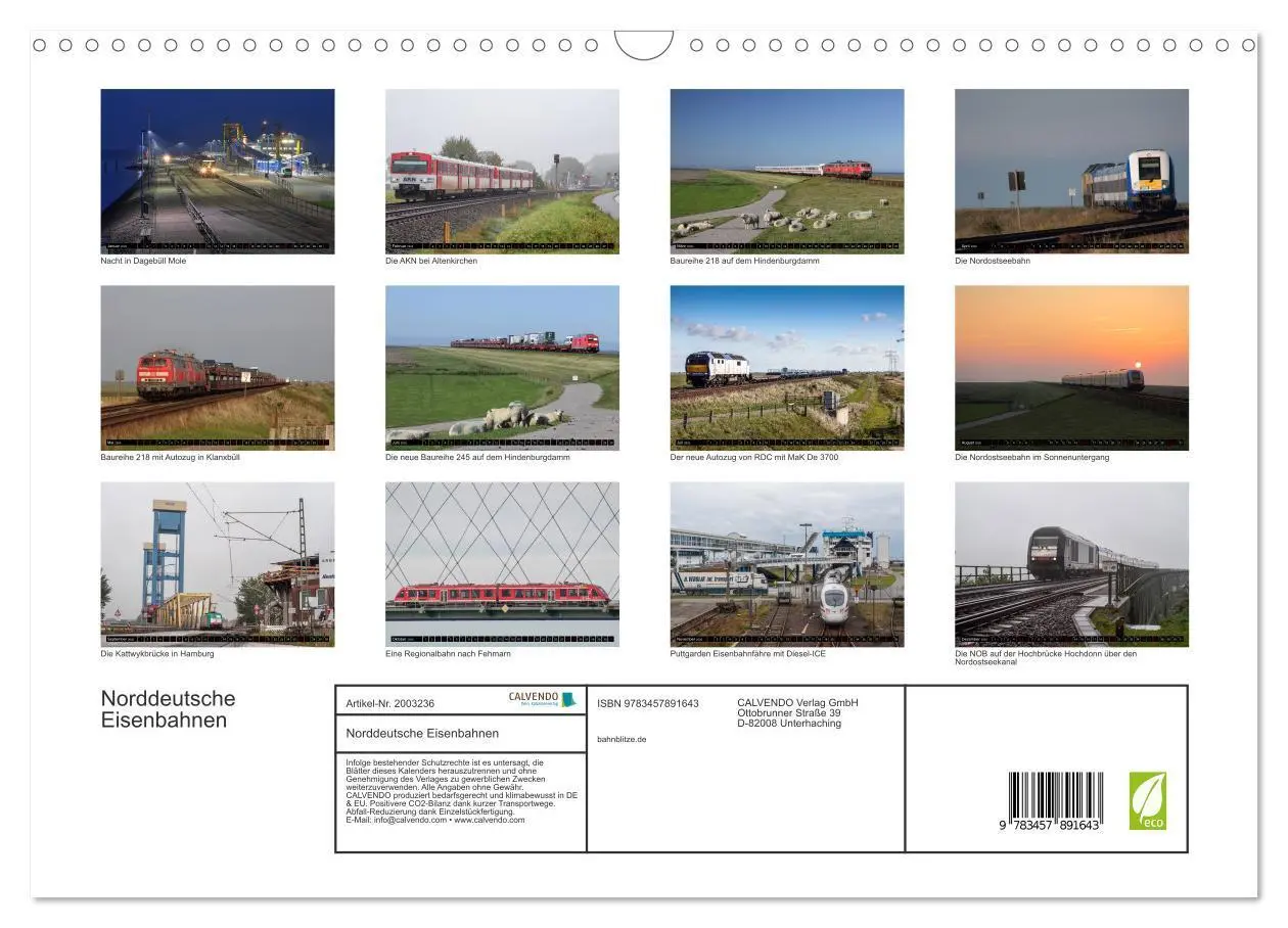 Bild: 9783457891643 | Norddeutsche Eisenbahnen (Wandkalender 2026 DIN A3 quer), CALVENDO...