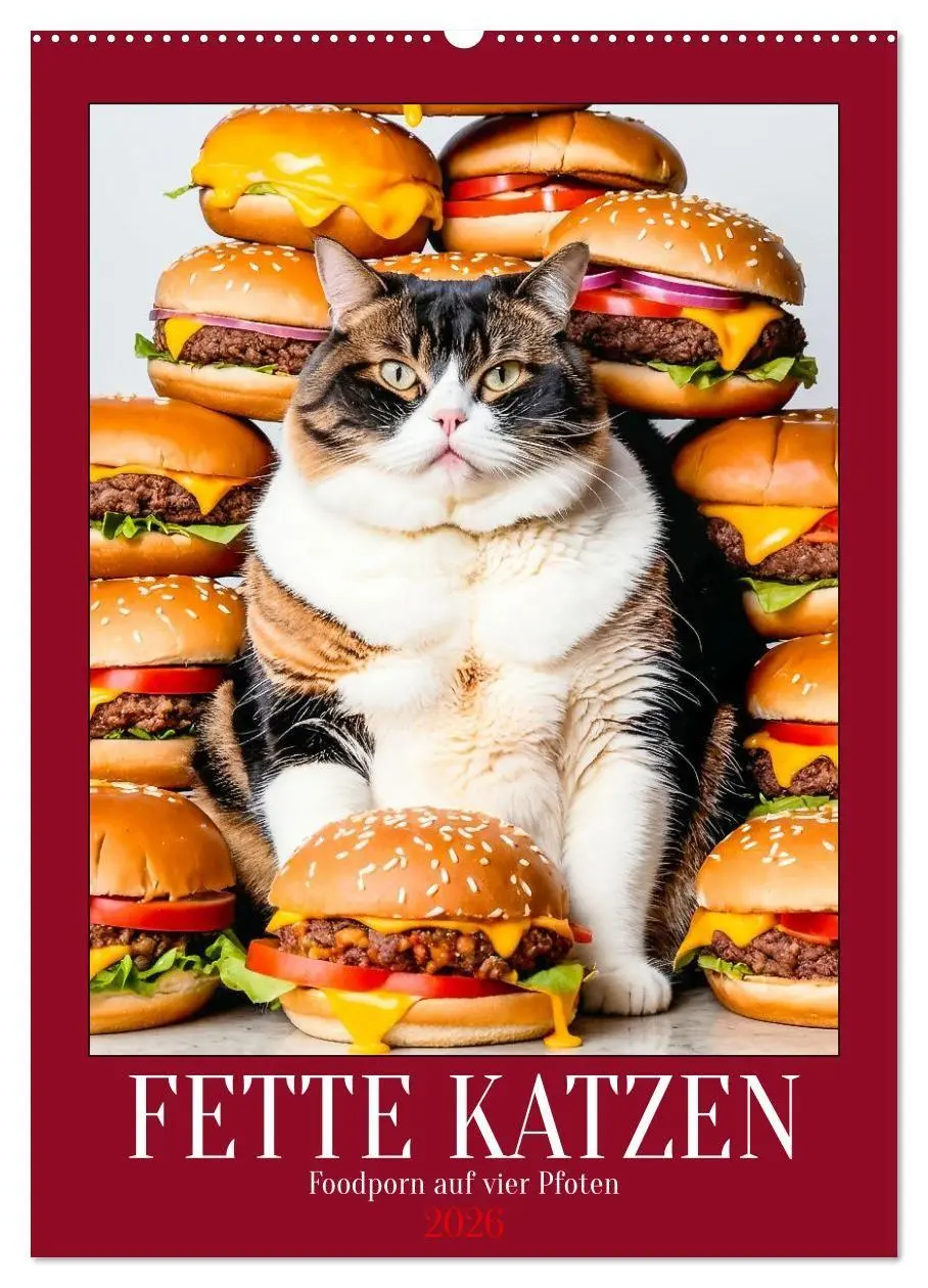 Cover: 9783516671643 | FETTE KATZEN - Foodporn auf vier Pfoten (Wandkalender 2026 DIN A2...