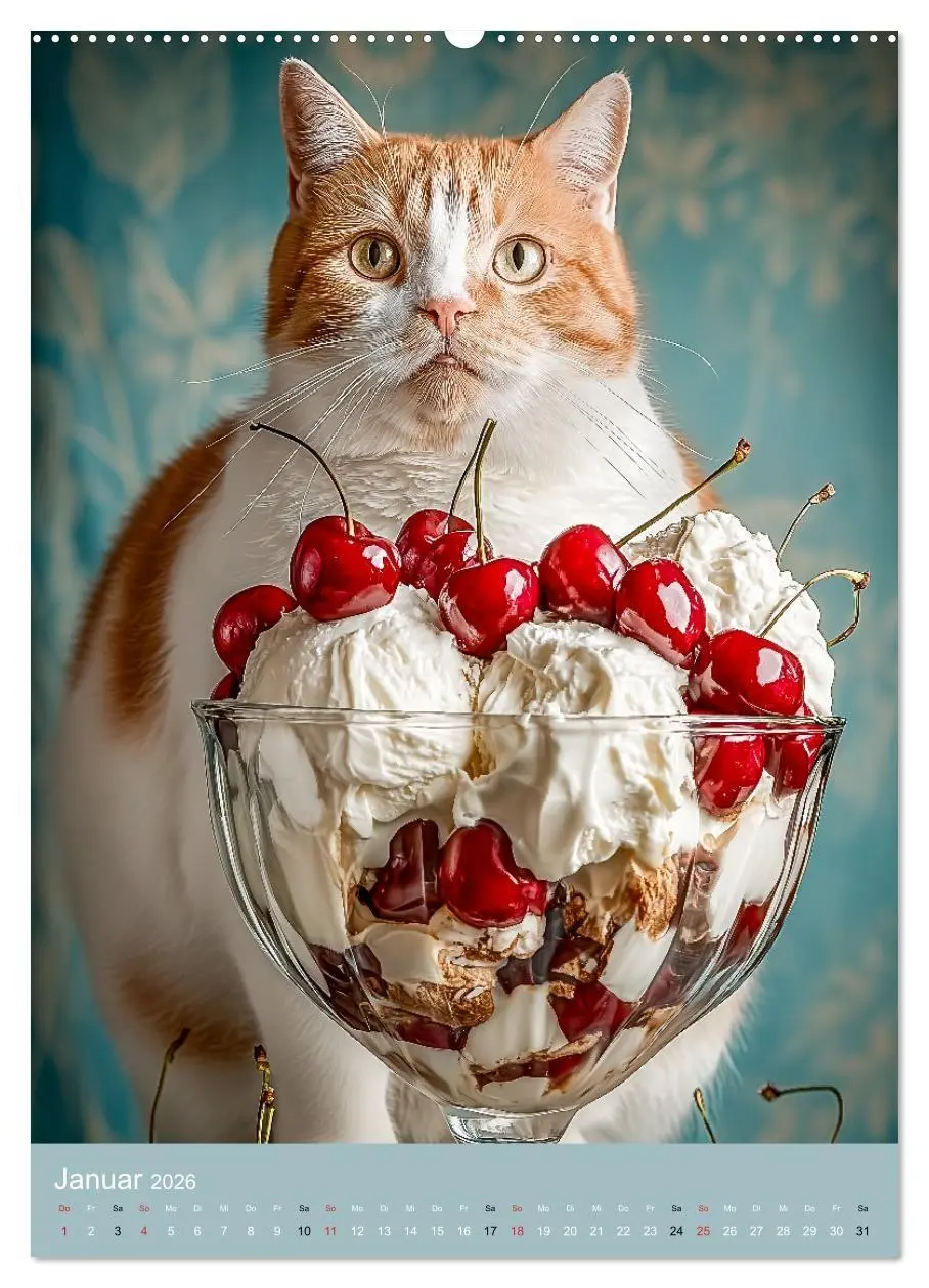 Bild: 9783516671643 | FETTE KATZEN - Foodporn auf vier Pfoten (Wandkalender 2026 DIN A2...