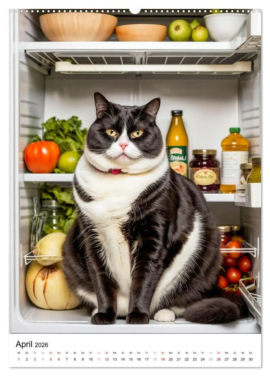 Bild: 9783516671643 | FETTE KATZEN - Foodporn auf vier Pfoten (Wandkalender 2026 DIN A2...