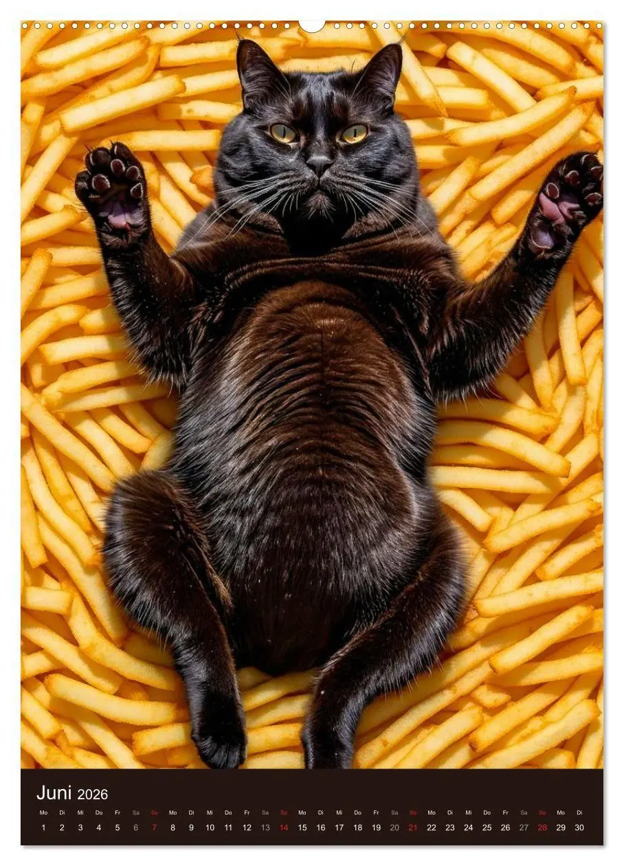 Bild: 9783516671643 | FETTE KATZEN - Foodporn auf vier Pfoten (Wandkalender 2026 DIN A2...