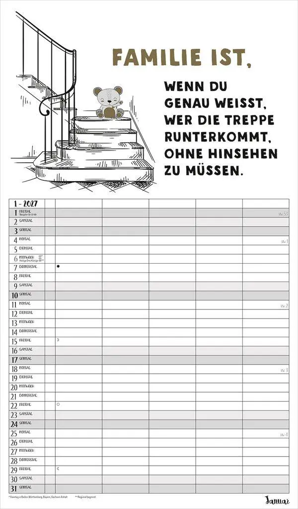 Bild: 9783819301643 | Visual Words Familienplaner 2027 | Verlag Korsch | Kalender | 14 S.