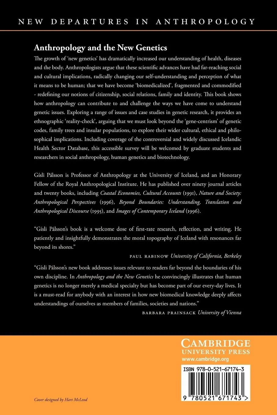 Rückseite: 9780521671743 | Anthropology and the New Genetics | Gisli Palsson | Taschenbuch | 2012