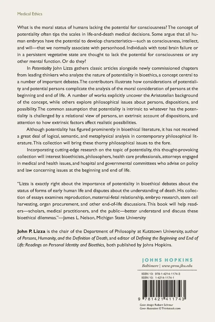 Rückseite: 9781421411743 | Potentiality | Metaphysical and Bioethical Dimensions | John P. Lizza