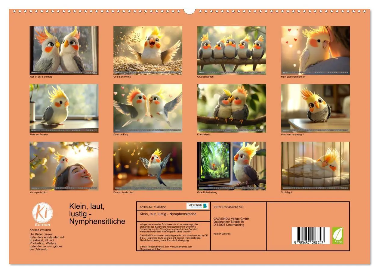 Bild: 9783457261743 | Klein, laut, lustig - Nymphensittiche (hochwertiger Premium...
