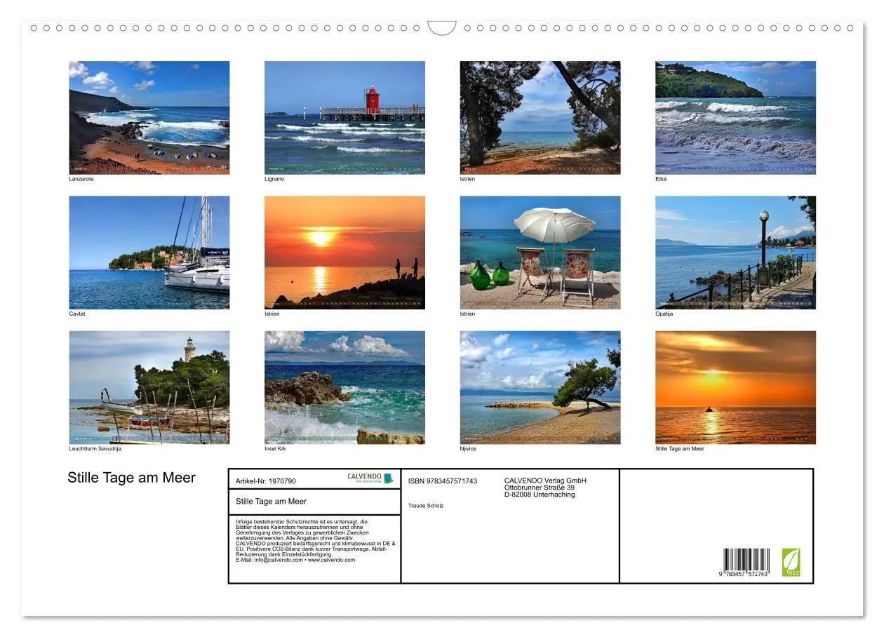 Bild: 9783457571743 | Stille Tage am Meer (Wandkalender 2026 DIN A2 quer), CALVENDO...