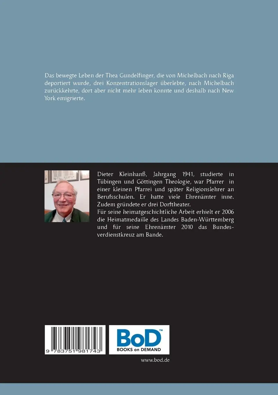 Rückseite: 9783751981743 | Thea G. | - von Michelbach nach Riga und zurück | Dieter Kleinhanß