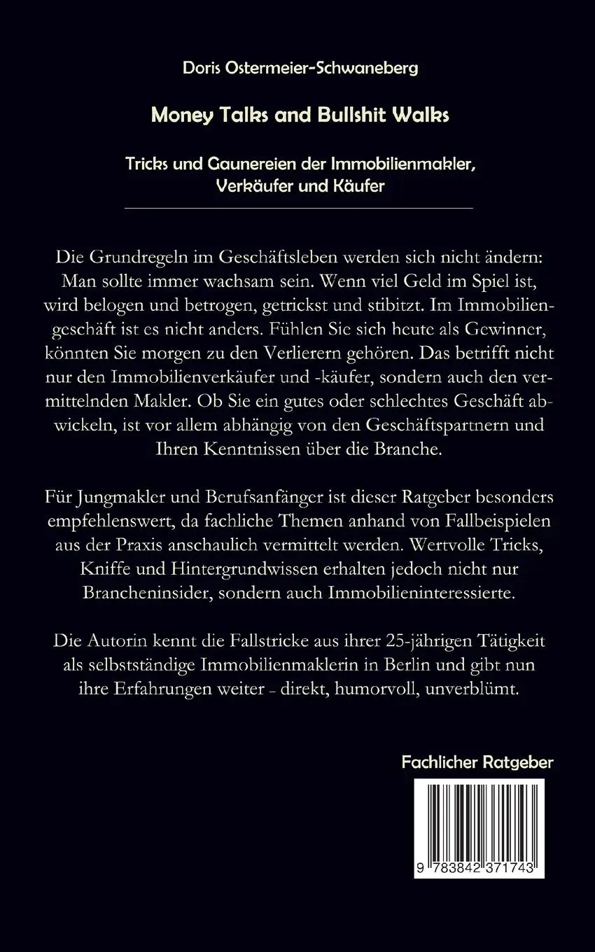 Rückseite: 9783842371743 | Money Talks and Bullshit Walks | Doris Ostermeier-Schwaneberg | Buch
