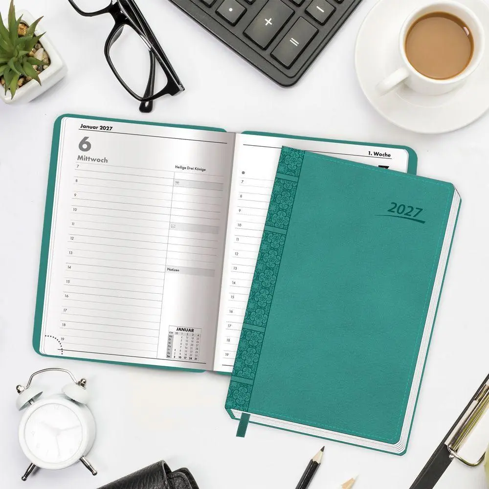 Bild: 4251901511843 | TRÖTSCH - Buchkalender A5 Aqua 2027 | Tagesplaner | KG | Kalender