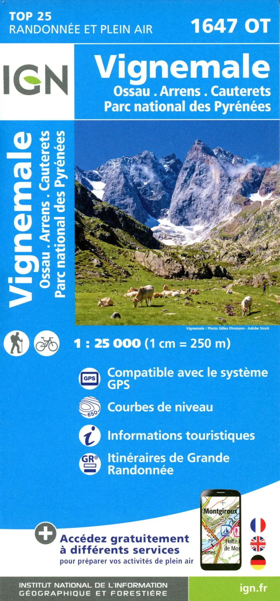 Cover: 9782758551843 | Vignemale Ossau Cautetrets 1:25 000 | (Land-)Karte | Französisch