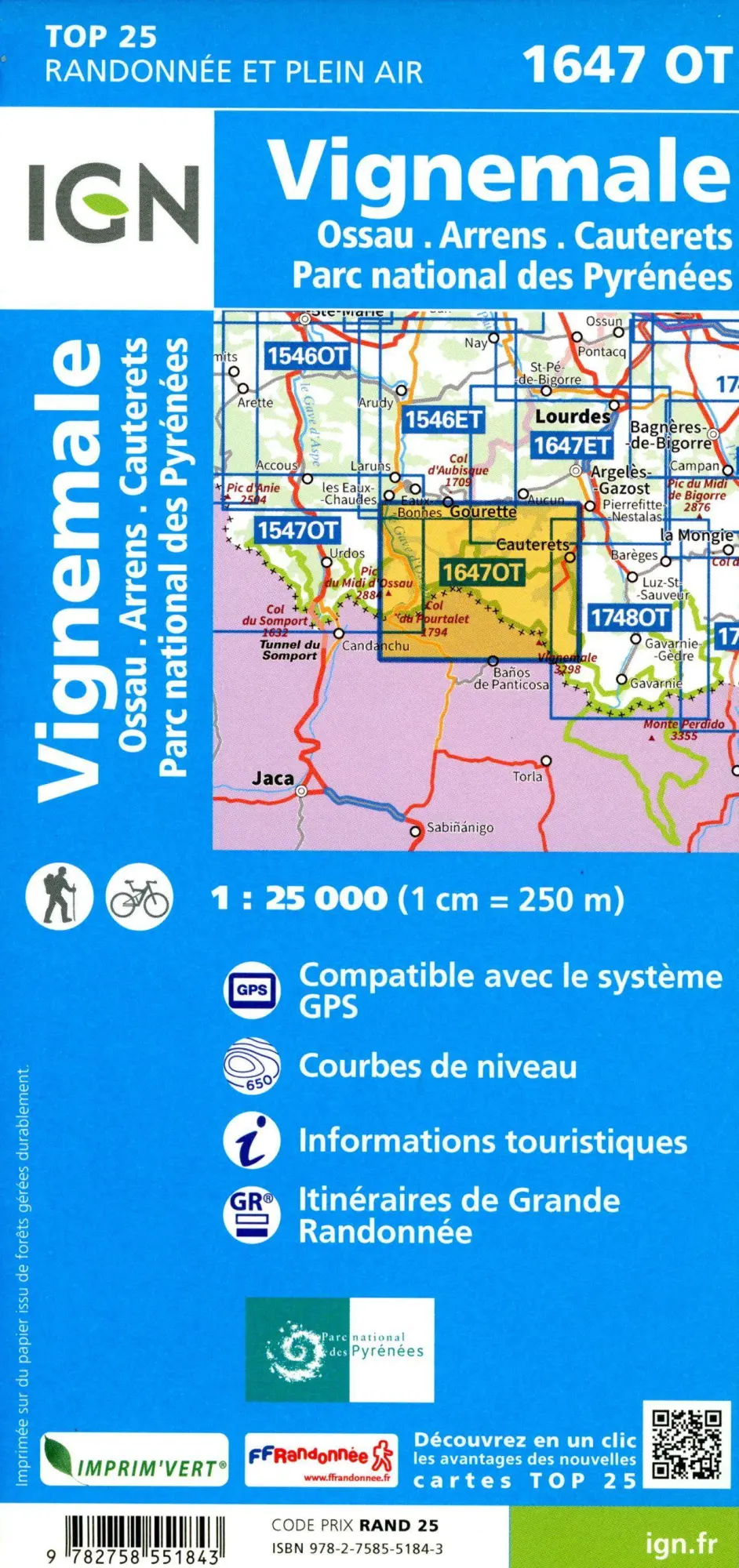 Bild: 9782758551843 | Vignemale Ossau Cautetrets 1:25 000 | (Land-)Karte | Französisch