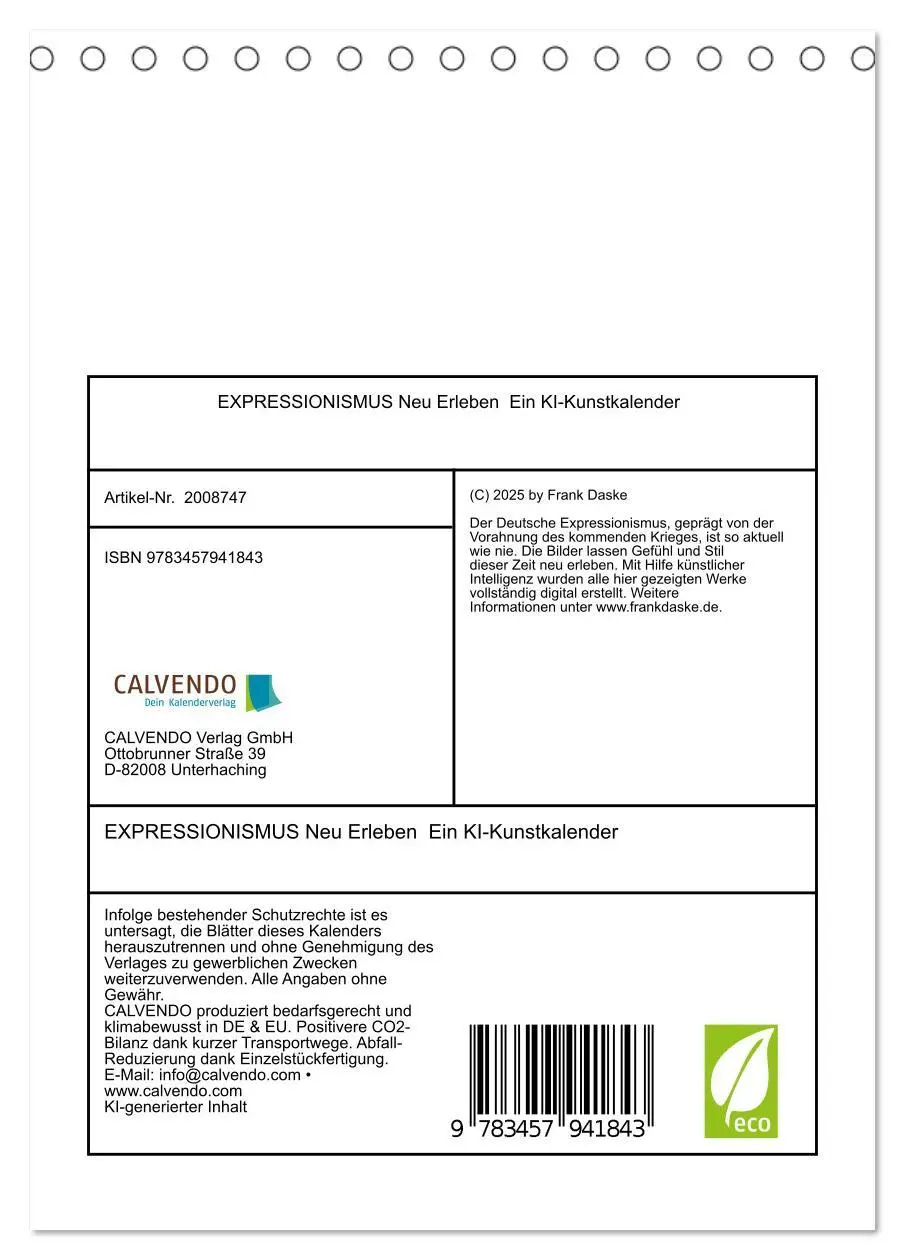 Bild: 9783457941843 | EXPRESSIONISMUS Neu Erleben Ein KI-Kunstkalender (Tischkalender...