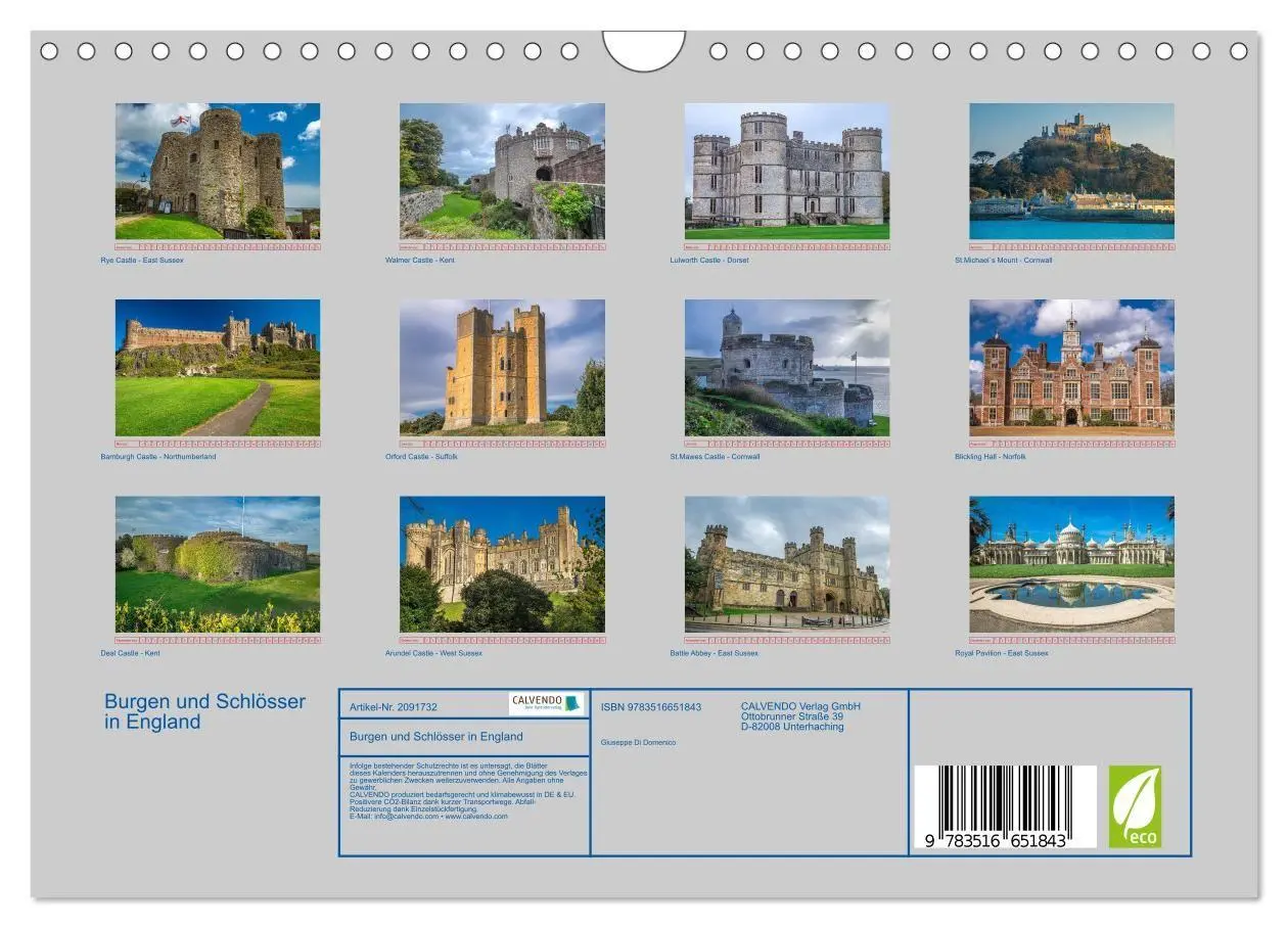 Bild: 9783516651843 | Burgen und Schlösser in England (Wandkalender 2026 DIN A4 quer),...