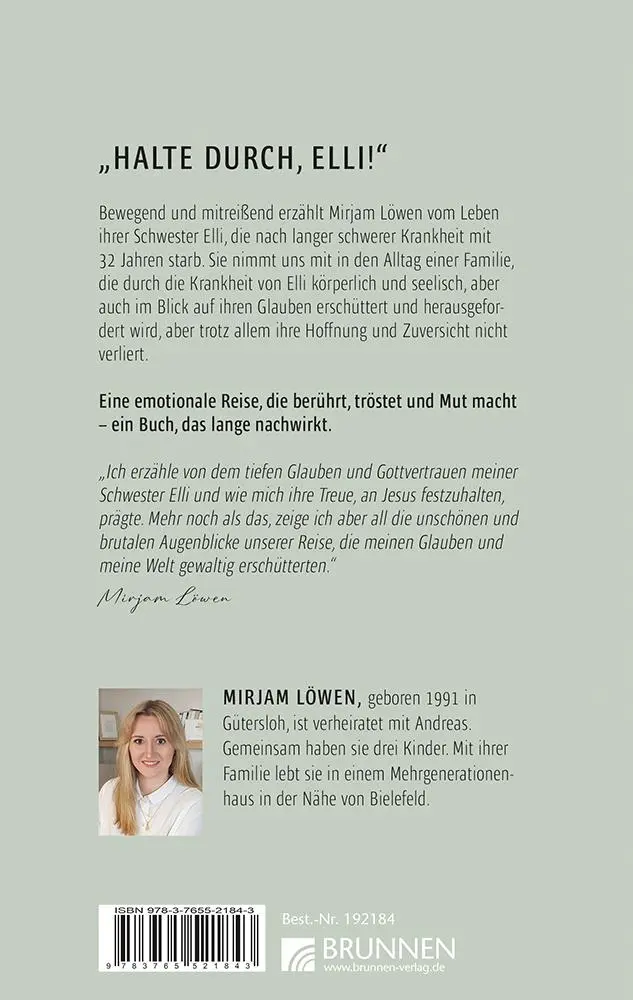 Rückseite: 9783765521843 | Mutig und stark - Meine Schwester Elli | Mirjam Löwen | Taschenbuch