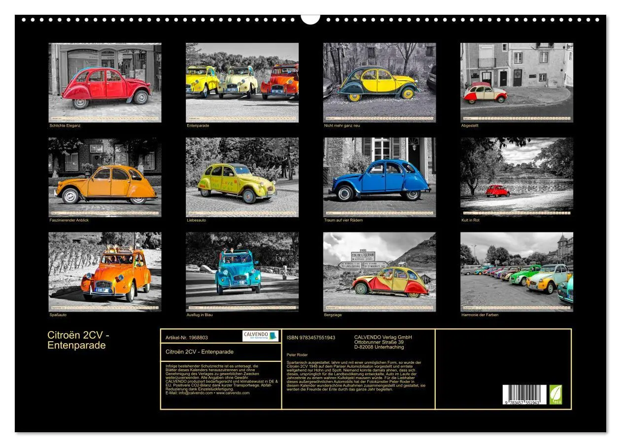 Bild: 9783457551943 | Citroën 2CV - Entenparade (Wandkalender 2026 DIN A2 quer), CALVENDO...