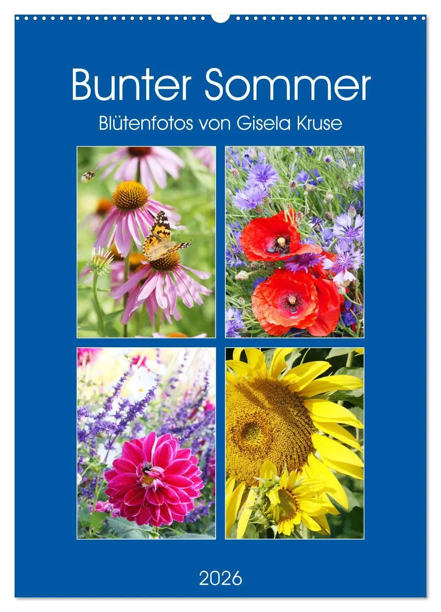 Cover: 9783516392043 | Bunter Sommer (Wandkalender 2026 DIN A2 hoch), CALVENDO Monatskalender