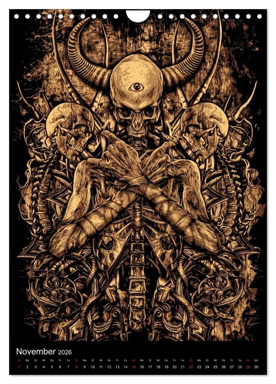 Bild: 9783516462043 | BLOODBOY/ HORROR ILLUSTRATION V1 (Wandkalender 2026 DIN A4 hoch),...