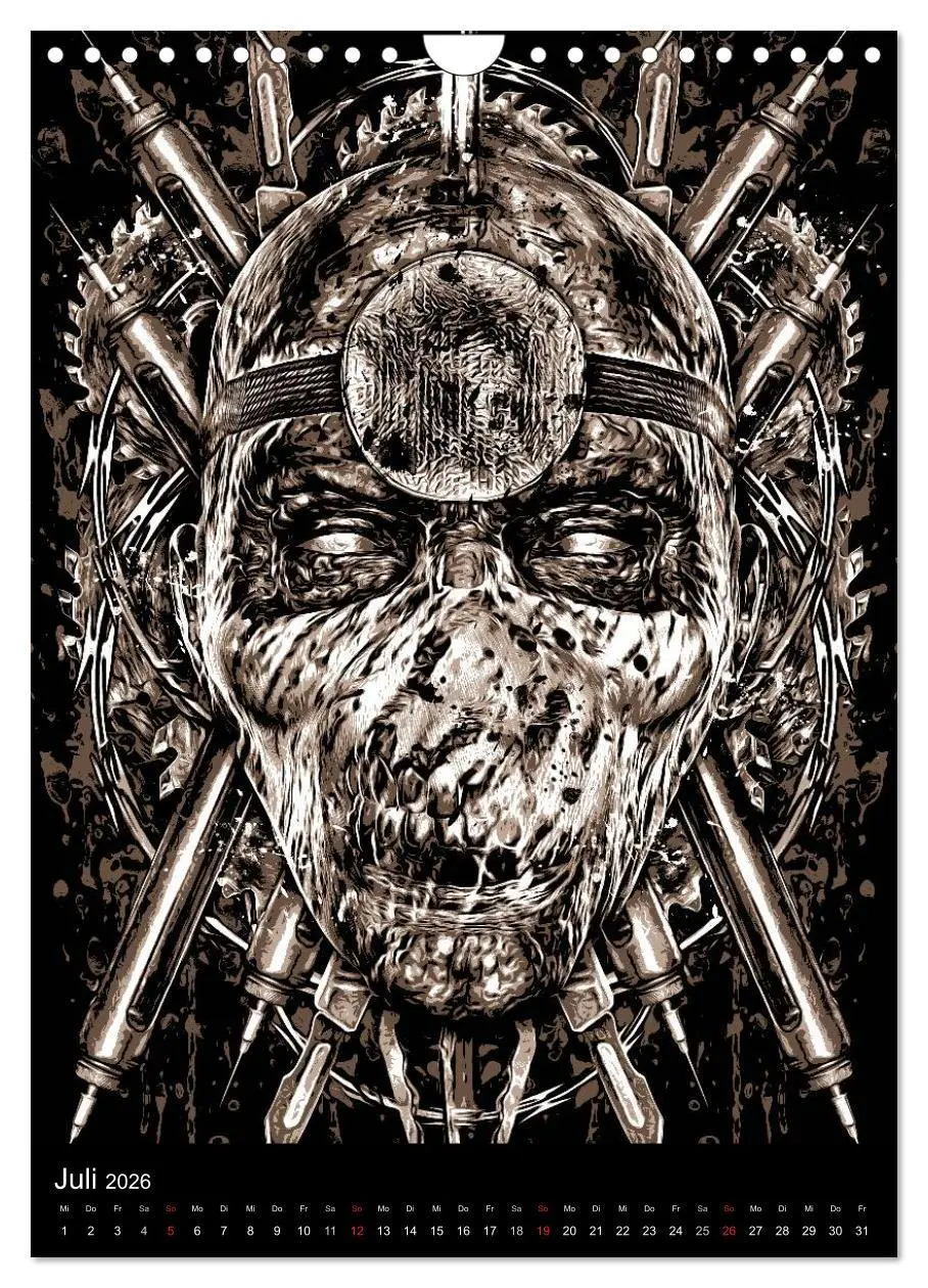 Bild: 9783516462043 | BLOODBOY/ HORROR ILLUSTRATION V1 (Wandkalender 2026 DIN A4 hoch),...