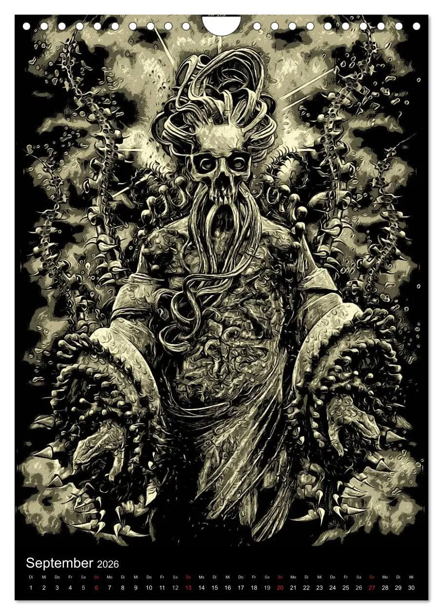 Bild: 9783516462043 | BLOODBOY/ HORROR ILLUSTRATION V1 (Wandkalender 2026 DIN A4 hoch),...