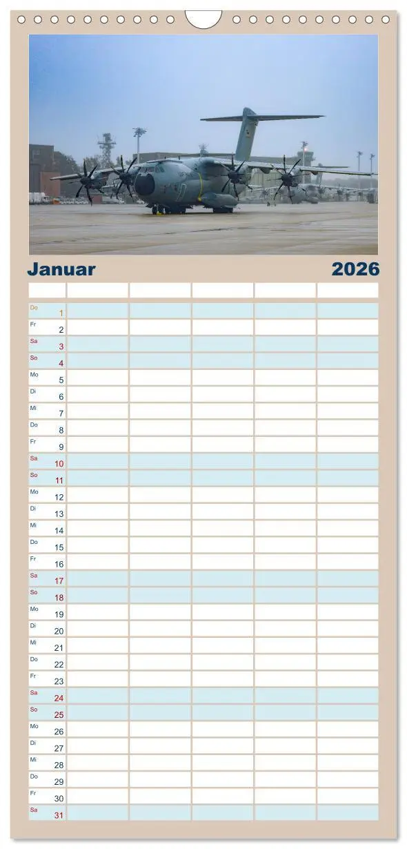 Bild: 9783516602043 | Familienplaner 2026 - A400M LTG 62 mit 5 Spalten (Wandkalender, 21...
