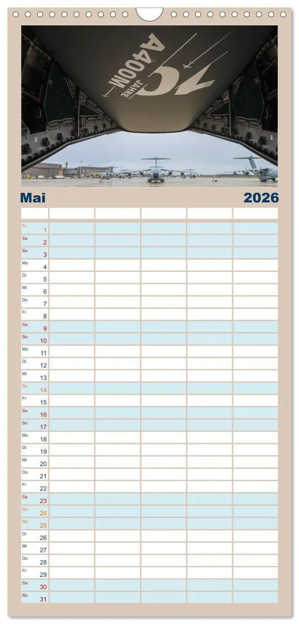 Bild: 9783516602043 | Familienplaner 2026 - A400M LTG 62 mit 5 Spalten (Wandkalender, 21...
