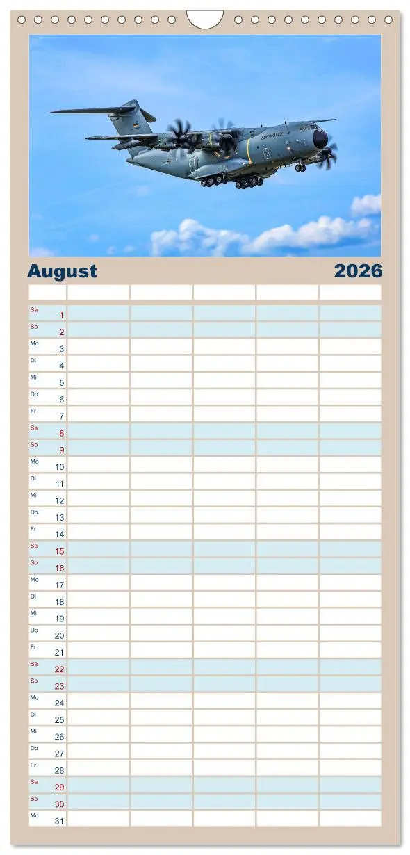 Bild: 9783516602043 | Familienplaner 2026 - A400M LTG 62 mit 5 Spalten (Wandkalender, 21...