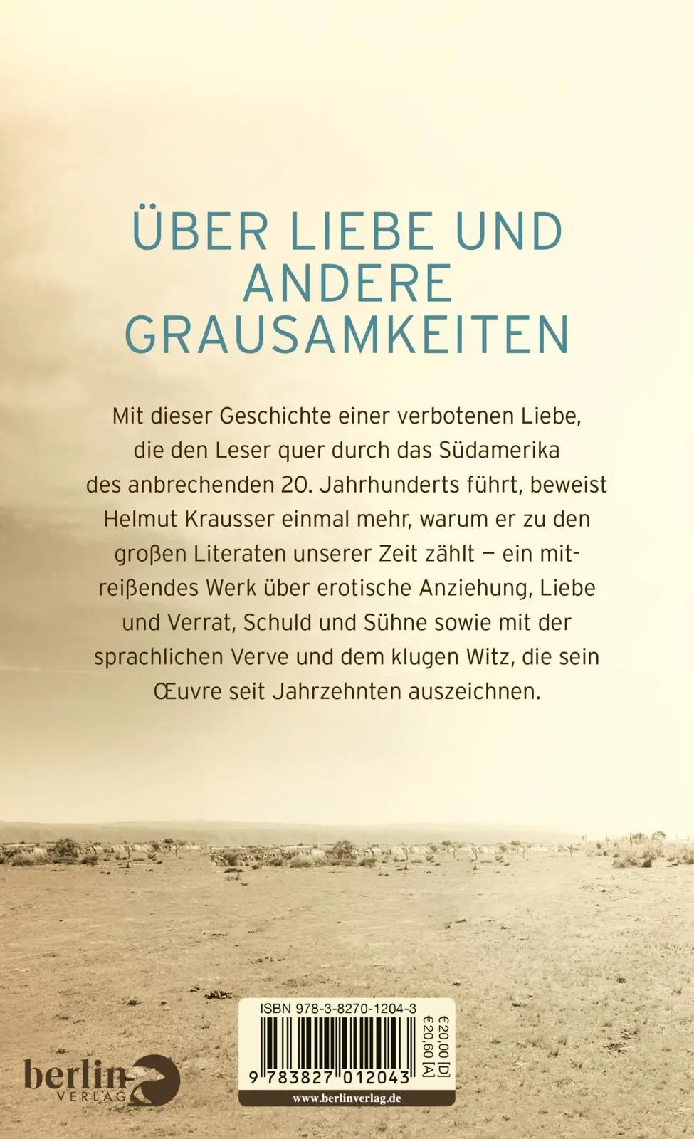 Rückseite: 9783827012043 | Für die Ewigkeit | Die Flucht von Cis und Jorge Jega Roman | Krausser