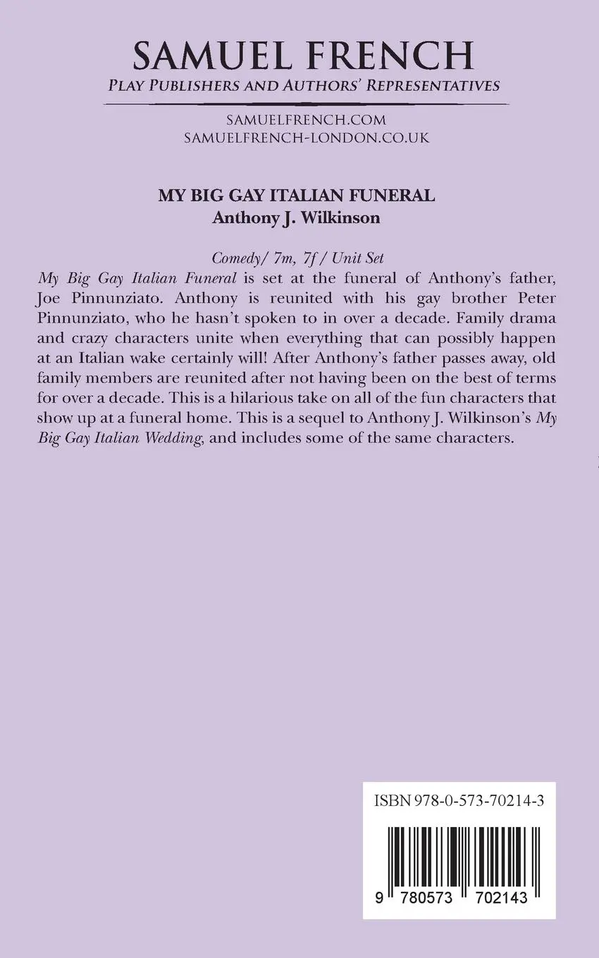 Rückseite: 9780573702143 | My Big Gay Italian Funeral | Anthony J Wilkinson | Taschenbuch | 2014