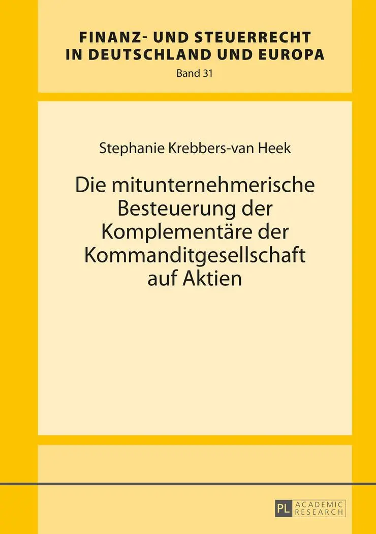Cover: 9783631672143 | Die mitunternehmerische Besteuerung der Komplementäre der...