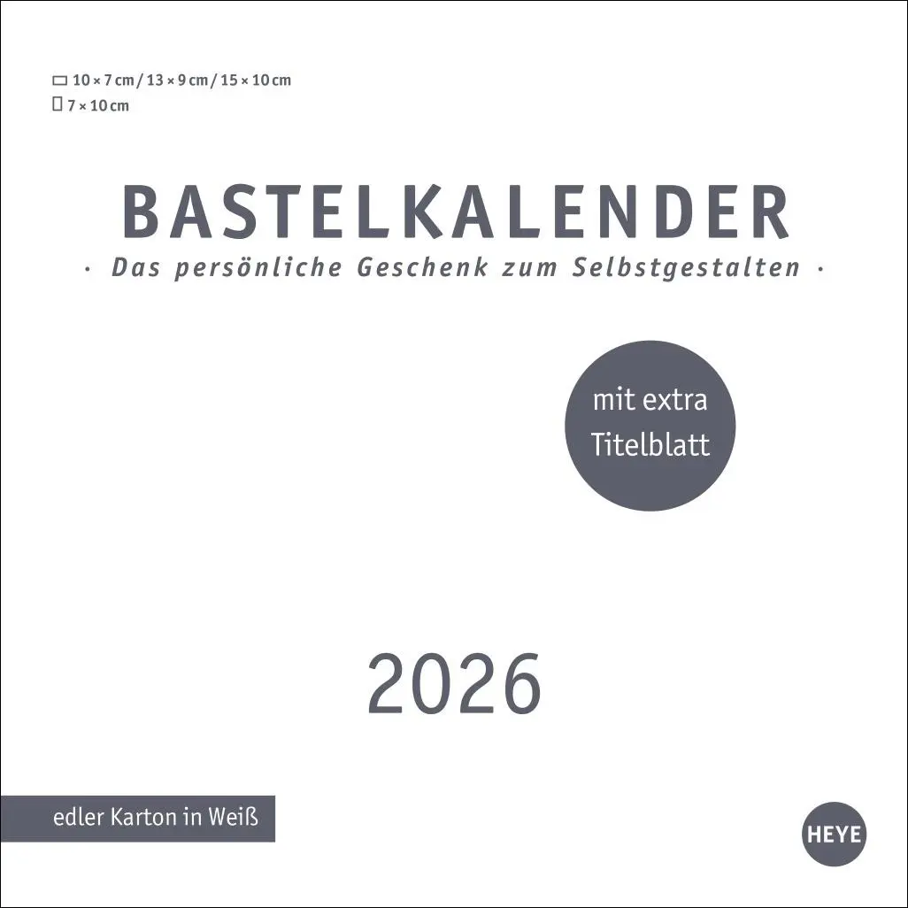 Cover: 9783756412143 | Premium-Bastelkalender weiß klein 2026 | Kalender | Spiralbindung