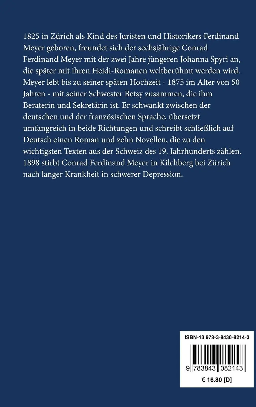 Rückseite: 9783843082143 | Der Schuß von der Kanzel | Conrad Ferdinand Meyer | Buch | 52 S.