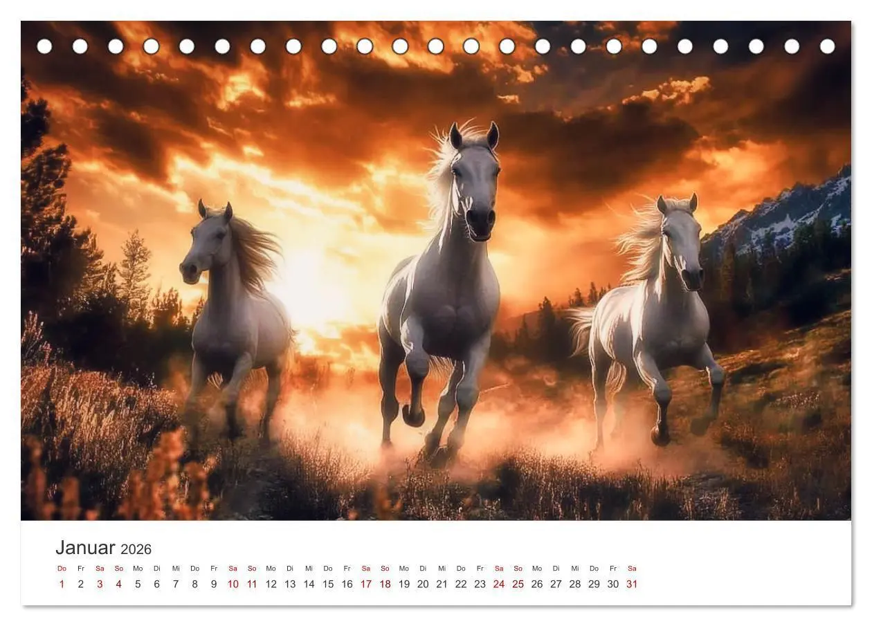 Bild: 9783457282243 | Im Wind der Freiheit - Ein Jahr voller Pferde (Tischkalender 2026...