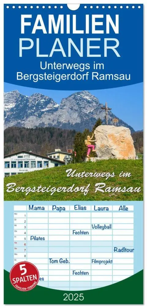 Cover: 9783457102343 | Familienplaner 2025 - Unterwegs im Bergsteigerdorf Ramsau mit 5...