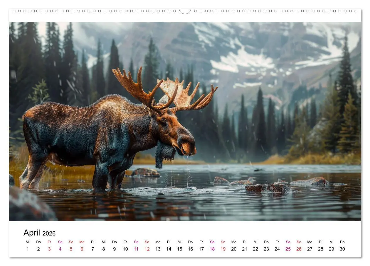 Bild: 9783457412343 | Elche - schöne Momente (hochwertiger Premium Wandkalender 2026 DIN...