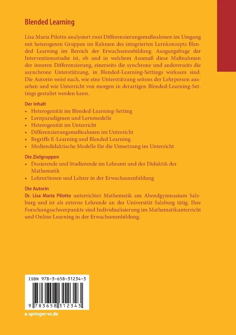 Rückseite: 9783658312343 | Blended Learning | Innere Differenzierung in der Erwachsenenbildung