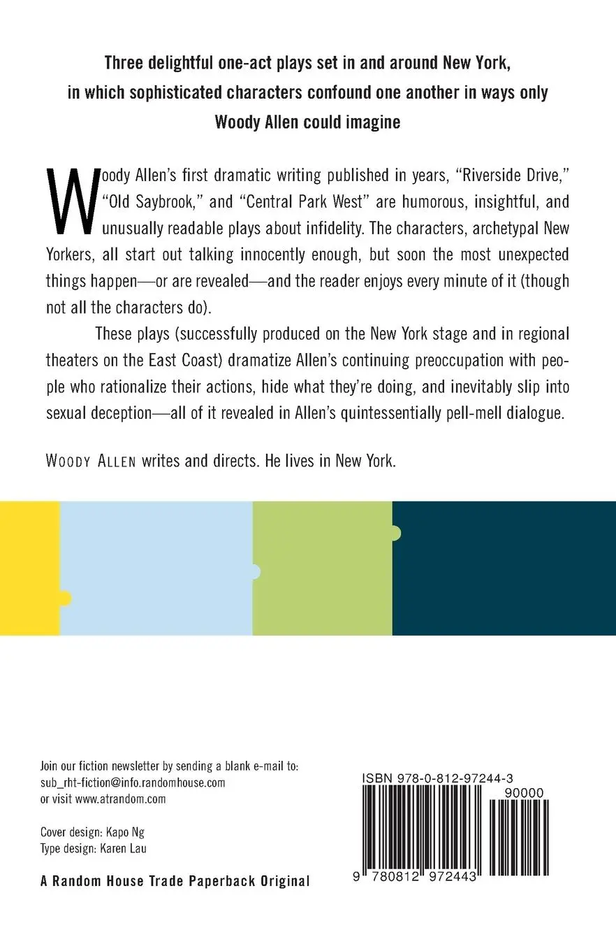 Rückseite: 9780812972443 | Three One-Act Plays | Riverside Drive Old Saybrook Central Park West