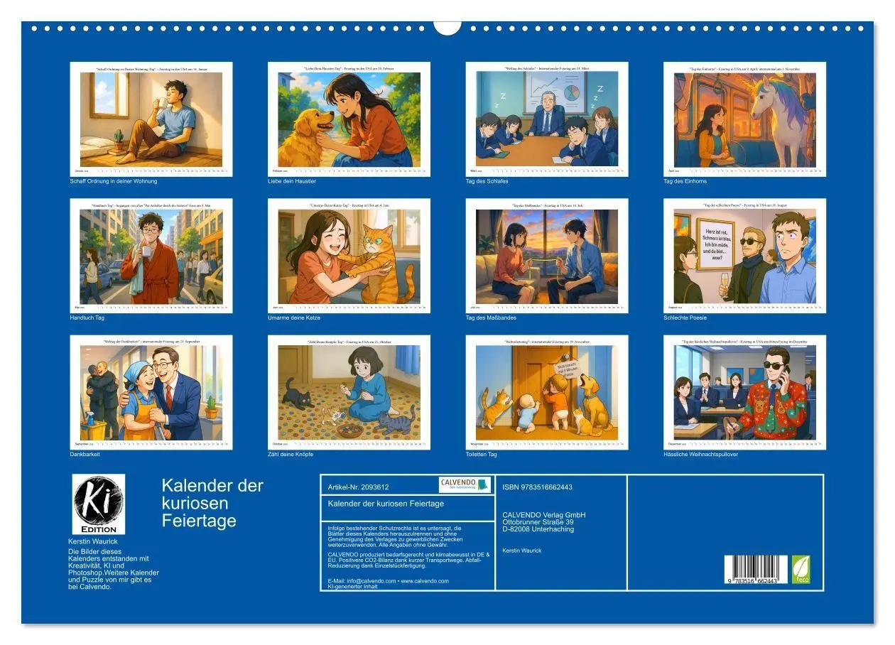 Bild: 9783516662443 | Kalender der kuriosen Feiertage (Wandkalender 2026 DIN A2 quer),...