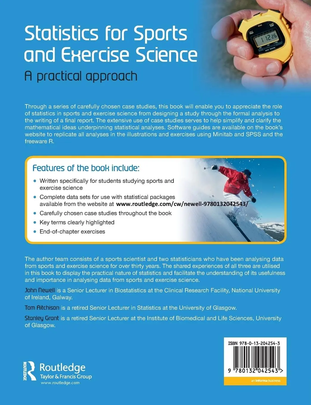 Rückseite: 9780132042543 | Statistics for Sports and Exercise Science | A Practical Approach