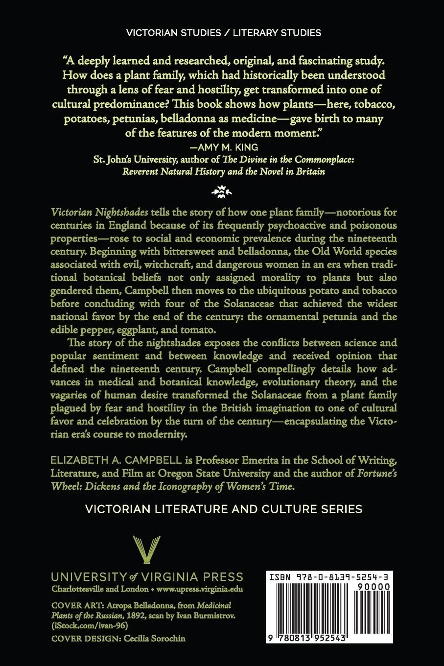 Rückseite: 9780813952543 | Victorian Nightshades | How the Solanaceae Shaped the Modern World
