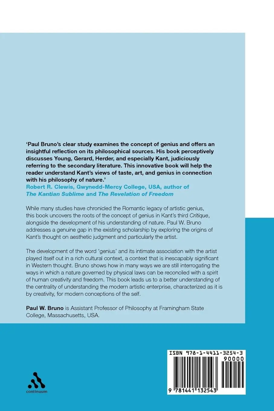 Rückseite: 9781441132543 | Kant's Concept of Genius | Paul W. Bruno (u. a.) | Taschenbuch | 2011