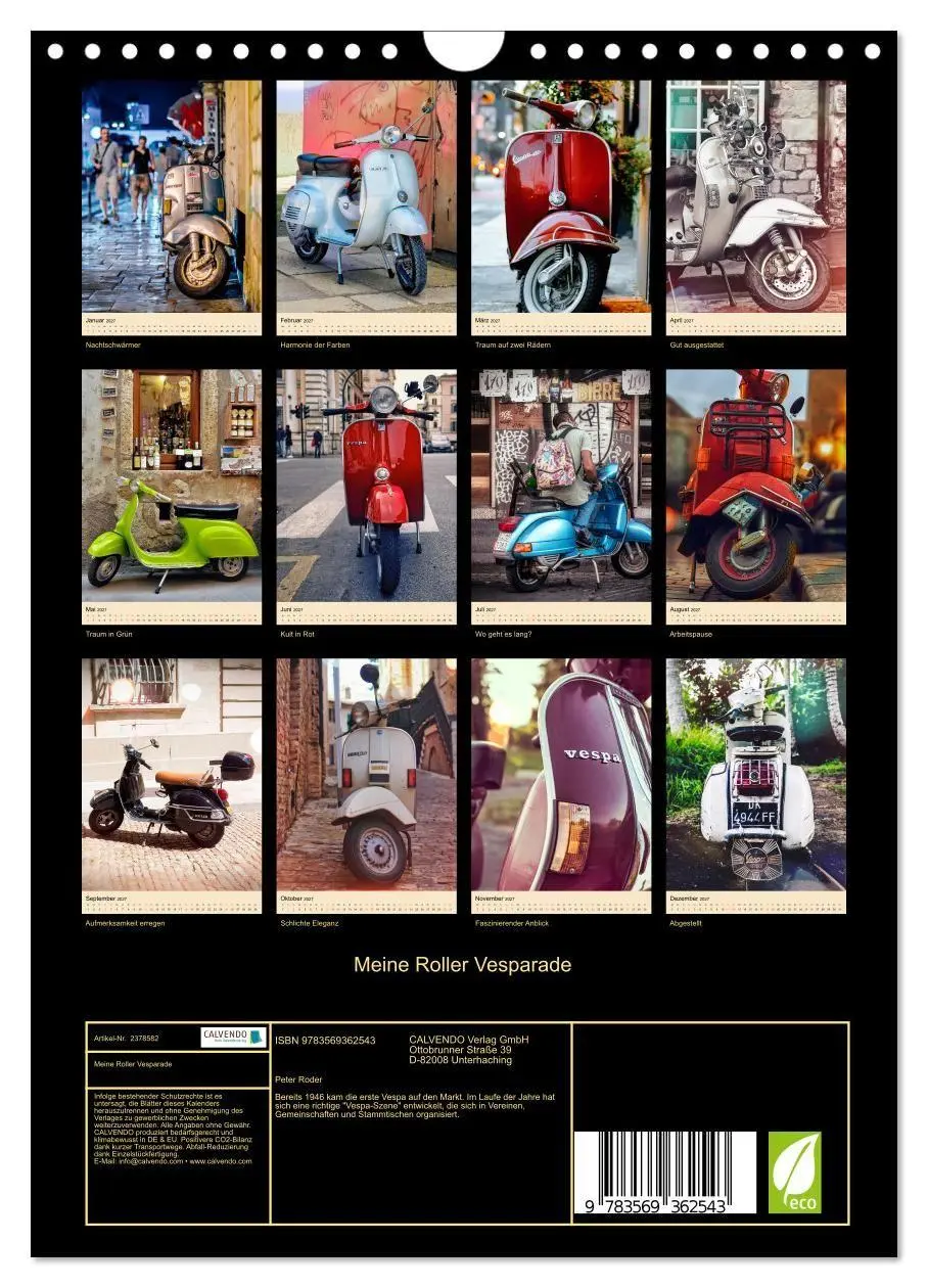Bild: 9783569362543 | Meine Roller Vesparade (Wandkalender 2027 DIN A4 hoch), CALVENDO...