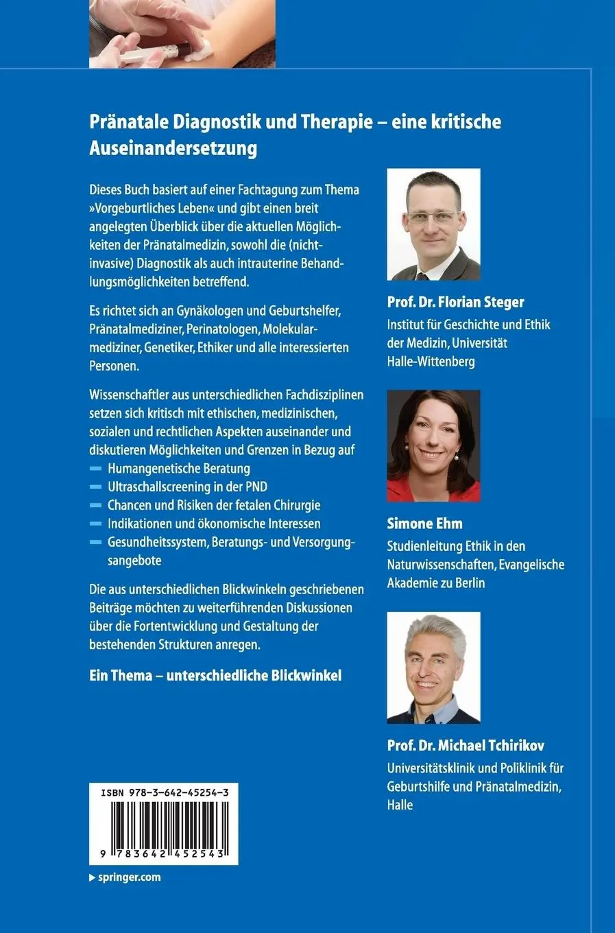 Rückseite: 9783642452543 | Pränatale Diagnostik und Therapie in Ethik, Medizin und Recht | Buch