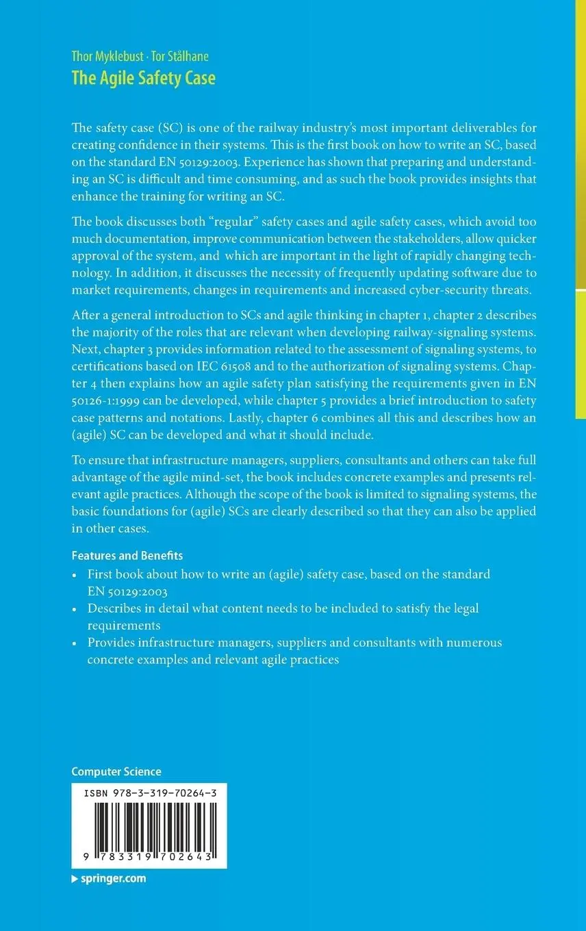 Rückseite: 9783319702643 | The Agile Safety Case | Tor Stålhane (u. a.) | Buch | xii | Englisch