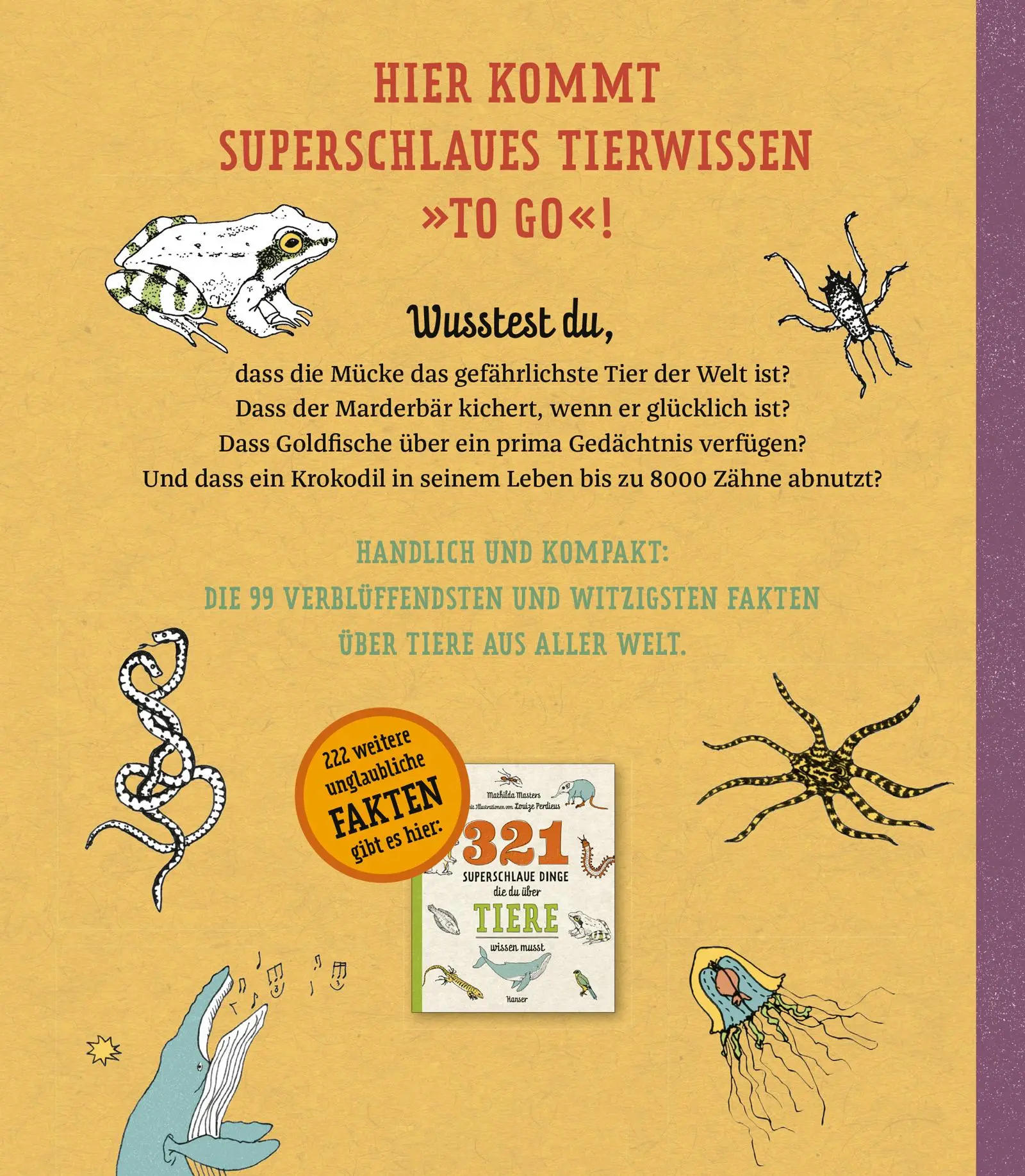 Bild: 9783446282643 | 99 superschlaue Dinge, die du über Tiere wissen musst (Superschlau...