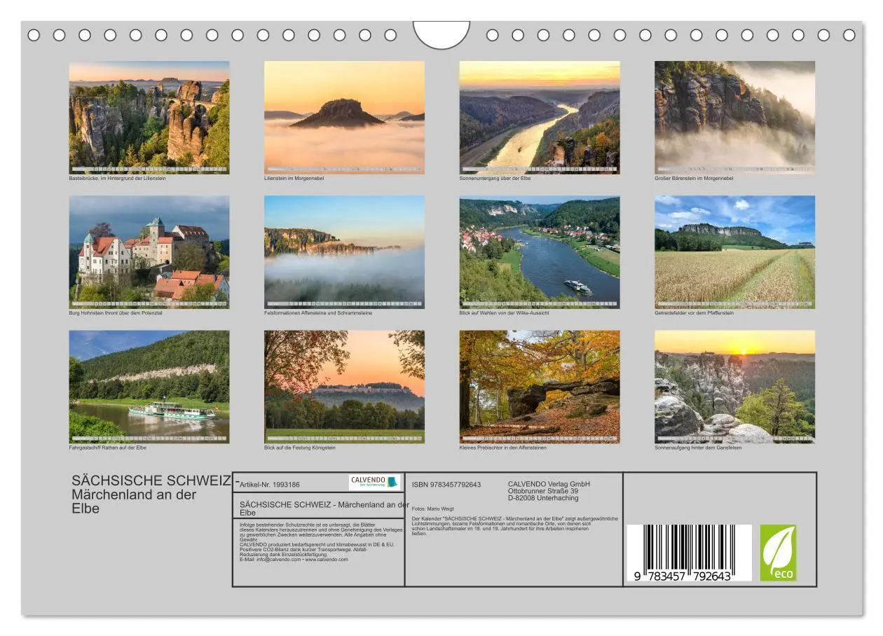 Bild: 9783457792643 | SÄCHSISCHE SCHWEIZ - Märchenland an der Elbe (Wandkalender 2026 DIN...