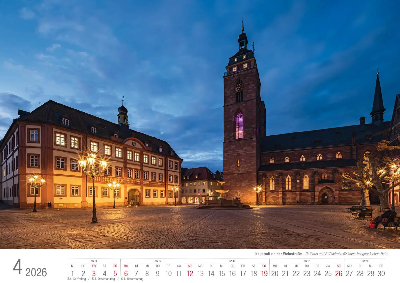 Bild: 9783965352643 | Neustadt a. d. Weinstraße 2026 Bildkalender A3 Spiralbindung | Klaes
